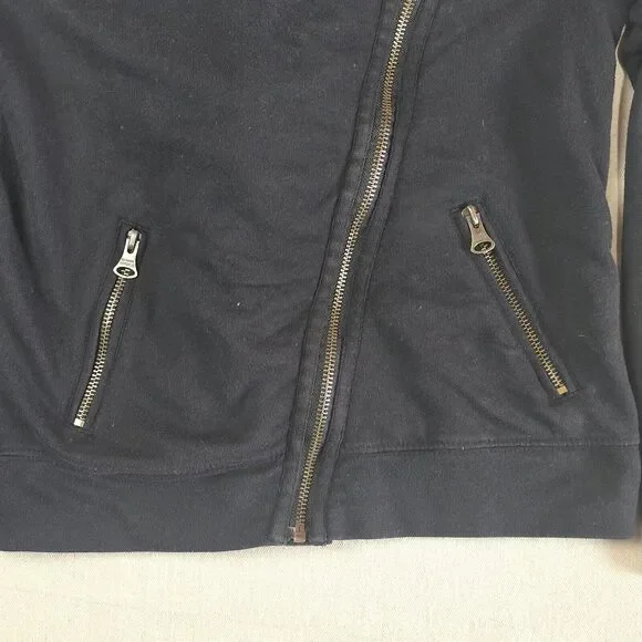 Vintage Banana Republic Women's Black Cross Zip Sweater XS | Retro Style Cozy - Picture 8 of 11